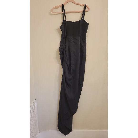 NWT J. Crew Collection Asymmetrical Ruched Dress In Stretch Satin 12 - Picture 5 of 7